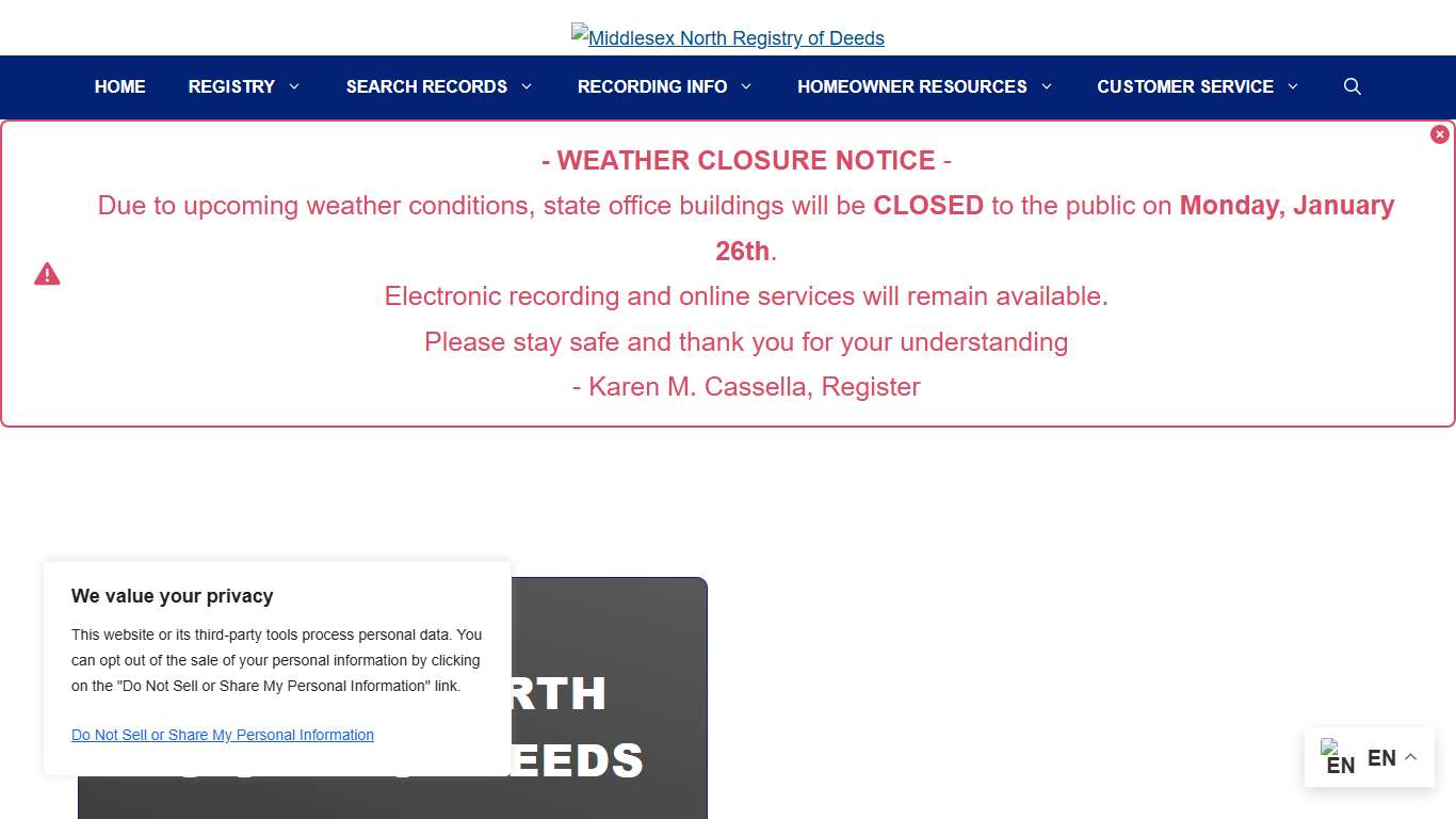 Middlesex North Registry of Deeds - Real Estate Records for Middlesex County